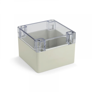 CONTENITORE IN ABS TENUTA STAGNA IP65 120x120x90 GRIGIO CON COPERCHIO TRASPARENTE