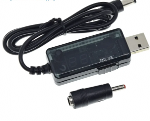 CAVO USB CONVERTITORE DC-DC STEP-UP DA 5Vdc A 9Vdc / 12Vdc SELEZIONABILE CON DISPLAY SPINA 2,5X5,5mm 0,8MT