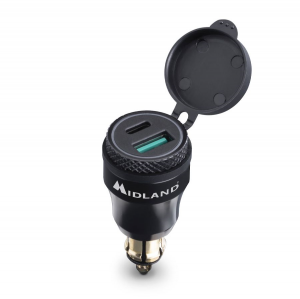 MIDLAND CARICATORE DA ACCENDISIGARI USB QC 3.0 + TYPE-C 12V/24V PER MOTO(BMW) CAMPER ETC