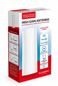 ANTENNA AMPLIFICATA DA ESTERNO CON CAVO 5MT 4K DVB-T2 FILTRO 5G LTE 4G SUPERIOR