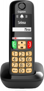 TELEFONO CORDLESS CON DISPLAY E TASTI GRANDI VOLUME BLACKLIST RUBRICA 100 NERO GIGASET