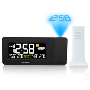 SVEGLIA STAZIONE METEO CON SENSORE ESTERNO E PROIEZIONE ORARIO MAJESTIC
