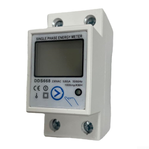 CONTATORE DIGITALE CONSUMI ENERGIA (KW) MONOFASE DA BARRA DIN 80A MAX