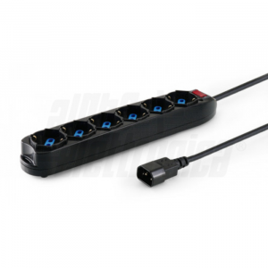 MULTIPRESA 6 POSTI TRIVALENTI CON SPINA VDE IEC C14 10A CAVO 1,5MT PER UPS NERA