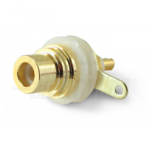 PRESA RCA DA PANNELLO PLACCATA ORO BIANCA