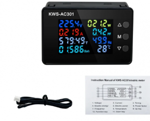 MISURATORE ANALIZZATORE DI POTENZA  DA INCASSO 50-300VAC 100A CON SONDA NON INVASIVA