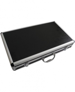 VALIGIA FLIGHT CASE 45x27,5x8cm NERA-ARGENTO