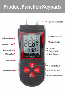 MISURATORE DI UMIDITA' DIGITALE PROFESSIONALE IGROMETRO PER LEGNO