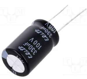 CONDENSATORE ELETTROLITICO 330uF 100V RADIALE 105°
