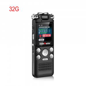 REGISTRATORE VOCALE DIGITALE BIDIREZIONALE 32GB MP3 RIDUZIONE DEL RUMORE DISPLAY A COLORI