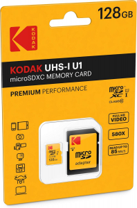MEMORIA MICRO SD XC 128GB I3 V30 100MB/S CLASS10 4K KODAK