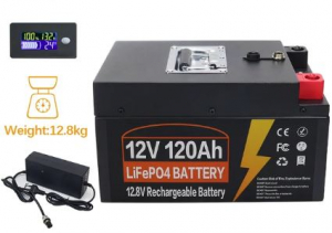 BATTERIA 12V 120Ah LiFePo4 INTEGRATA BMS 5000 CICLI 370x210x270mm