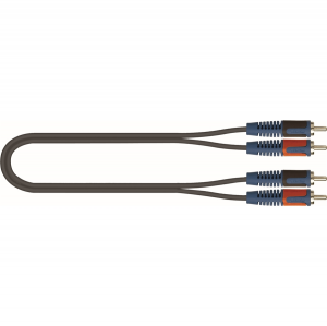 Cavo adattatore Quik Lok ROK SOLID,  2 x RCA M / 2 x RCA M  nero 1mt