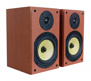 COPPIA DI DIFFUSORI PASSIVI 2 VIE DA SCAFFALE 120W 4OHM BASS REFLEX CHERRY MKC