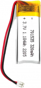 BATTERIA AI POLIMERI DI LITIO LiPo PIATTA 3,7V 320mAh 701435