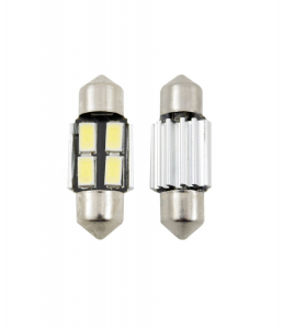 LAMPADINA 4 LED A SILURO IDEALI PER TARGA AUTO O ABITACOLO CANBUS 12VDC 6000K