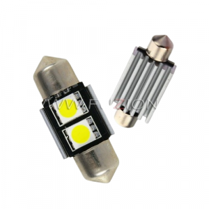 LAMPADINA 2 LED A SILURO IDEALI PER TARGA AUTO O ABITACOLO CANBUS 12VDC 6000K
