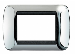 PLACCA ARGENTO IN PLASTICA 3 POSTI BTICINO LIVING