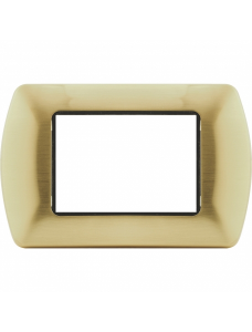 PLACCA ORO OPACO IN PLASTICA 3 POSTI BTICINO LIVING