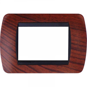 PLACCA EFFETTO LEGNO IN PLASTICA 3 POSTI BTICINO LIVING