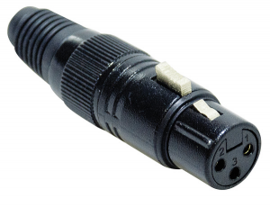 CONNETTORE CANNON XLR FEMMINA 3P VOLANTE  CON GUIDACAVO