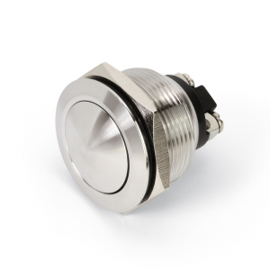PULSANTE IN METALLO 22MM 2 CONTATTI A VITE N.O. IP65 250VAC 5A