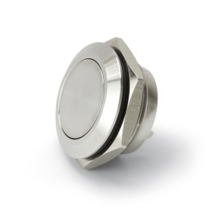 PULSANTE IN METALLO 19MM 2 CONTATTI N.O. IP65 24V 1A