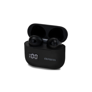 AURICOLARI WIRELESS BLUETOOTH 5.3 TWS CUSTODIA CON LIVELLO BATT. NERE AIWA
