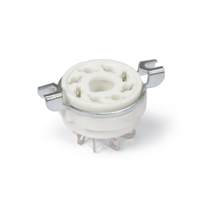 ZOCCOLO IN CERAMICA PER VALVOLA 8 PIN CON TERMINALE DI SALDATURA DIAMETRO 26,4mm