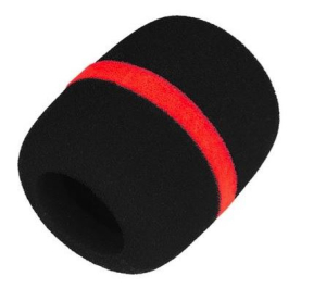 SPUGNA ANTIVENTO PER MICROFONO CON STRISCIA ROSSA 35-55mm