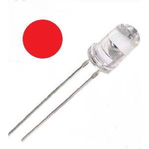 DIODO LED TRASPARENTE 5MM ROSSO INTERMITTENTE 1,8V-2VDC 20mA