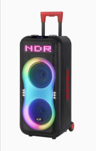 CASSA ATTIVA 2x8" RICARICABILE RGB BLUETOOTH FM AUX 2xMIC IN GUITAR IN REC USB MICRO SD MICROFONO TELECOMANDO