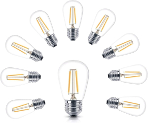 BOX 10 LAMPADINE A FILAMENTO LED E27 2700K 2W 220LN