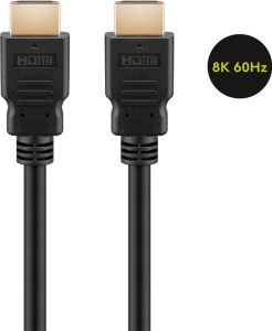 CAVO HDMI™ 2.1 High Speed 3D ultra HD fino a 8K@50/60 Hz, DORATO, 7,5MT nero