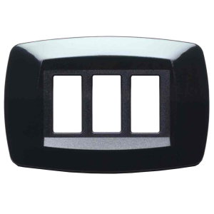 PLACCA NERA IN PLASTICA 3 POSTI BTICINO MAGIC
