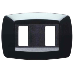 PLACCA NERA IN PLASTICA 2 POSTI BTICINO MAGIC