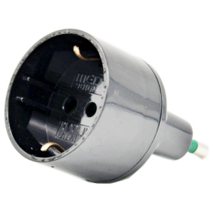 ADATTATORE SPINA 16A PRESA SCHUKO NERO