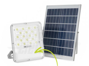FARO PROIETTORE A LED 12W 1800LM 4000K IP65 CREPUSCOLARE E PANNELLO SOLARE 20W