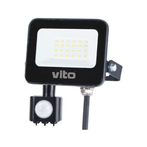 FARO PROIETTORE LED SMD SLIM CON SENSORE PIR 185-265VAC 20W IP65 120° 6000K 2000 LUMEN NERO