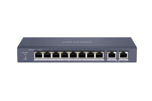 SWITCH ETHERNET 10 PORTE 10/100 MBPS 8X POE + 2X LAN MAX 60W HIKVISION