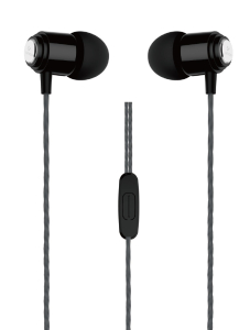 AURICOLARI STEREO IN EAR TASTO RISPOSTA MICROFONO JACK 3,5mm 120cm NERI