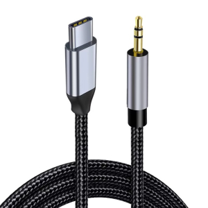 CAVO TELATO CONVERTITORE DA USB TYPE-C A JACK 3,5mm MASCHIO 1MT