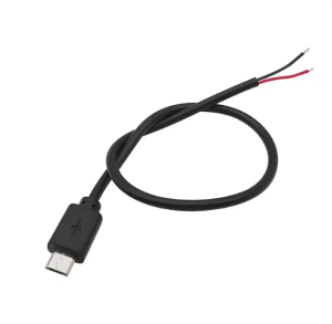 CAVO DI ALIMENTAZIONE SPINA MICROUSB TERMINATO CON 2 FILI SPELATI 30CM 5V