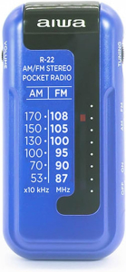 RADIO MINI TASCABILE AM/FM DSP DIGITAL SIGNAL PROCESSOR USCITA CUFFIE (INCLUSE) BLU AIWA