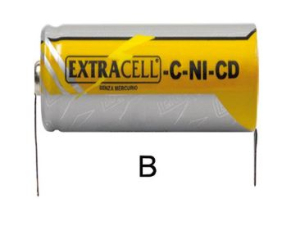 BATTERIA RICARICABILE NI-CD 1/2 TORCIA 1,2V 2500mAh CON LAMELLE (C-UM2) EXTRACELL