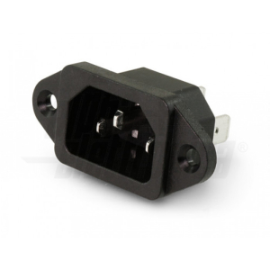 VASCHETTA VDE IEC SPINA DI ALIMENTAZIONE DA PANNELLO FISSAGGIO A VITE C14 FASTON 6,3 250VAC 10A