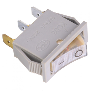 INTERRUTTORE A BILANCIERE UNIPOLARE LUMINOSO CORPO GRIGIO 3 FASTON 250VAC 16A