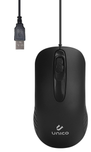 MOUSE OTTICO CON CAVO 1,35MT USB/A 1200DPI NERO