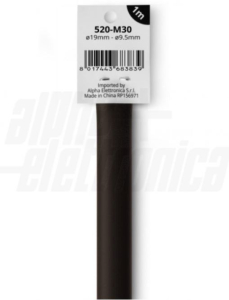 GUAINA TERMORESTRINGENTE NERA 2:1 DIAMETRO 19mm BARRA DA 1MT