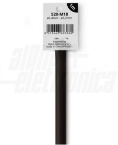 GUAINA TERMORESTRINGENTE NERA 2:1 DIAMETRO 6,4mm BARRA DA 1MT